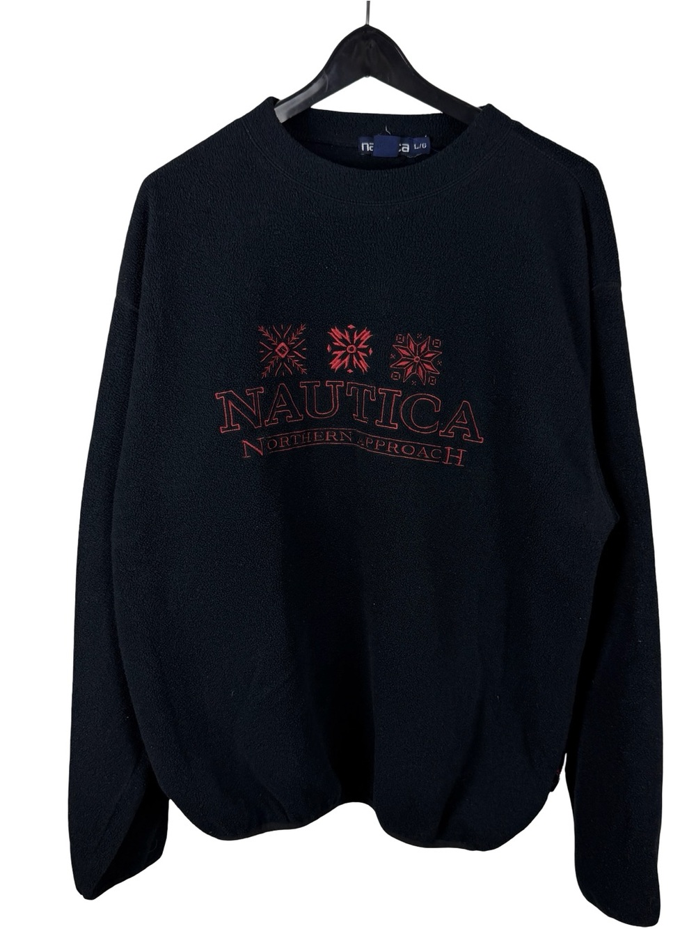 Vintage 90s Nautica Northern Approach Embroidered Fleece Sweatshirt Size L